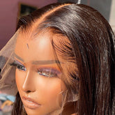 Perruque Brésilienne Straight Hair HD Lace  – Cheveux Humains 100 %, Effet Naturel